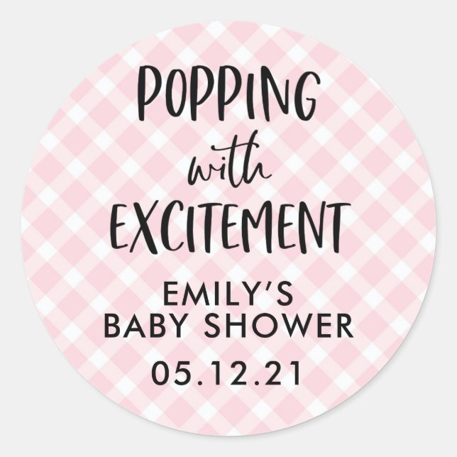 Stickers Fille Baby shower Favoriser, (Devant)