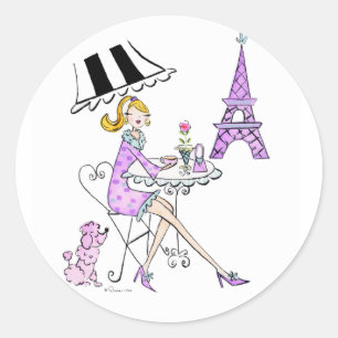 Stickers Fille Café Français