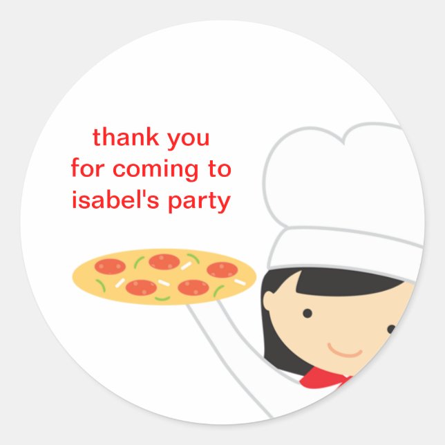 Stickers fille de la fête de la pizza (Devant)
