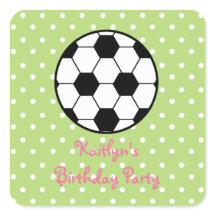 Stickers Fille's Soccer Ball Anniversaire