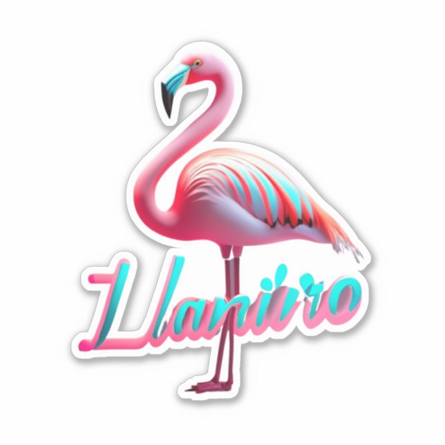 Stickers Flamant rose Imaginaire pour une évasion  (Devant)