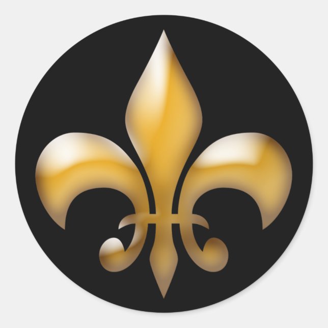 Stickers Fleur de Lis en noir et or (Devant)