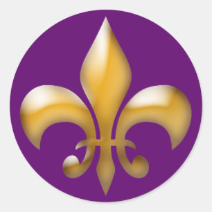 Stickers Fleur de Lis en violet et or