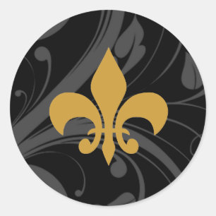 Stickers Fleur De Lis noir et or