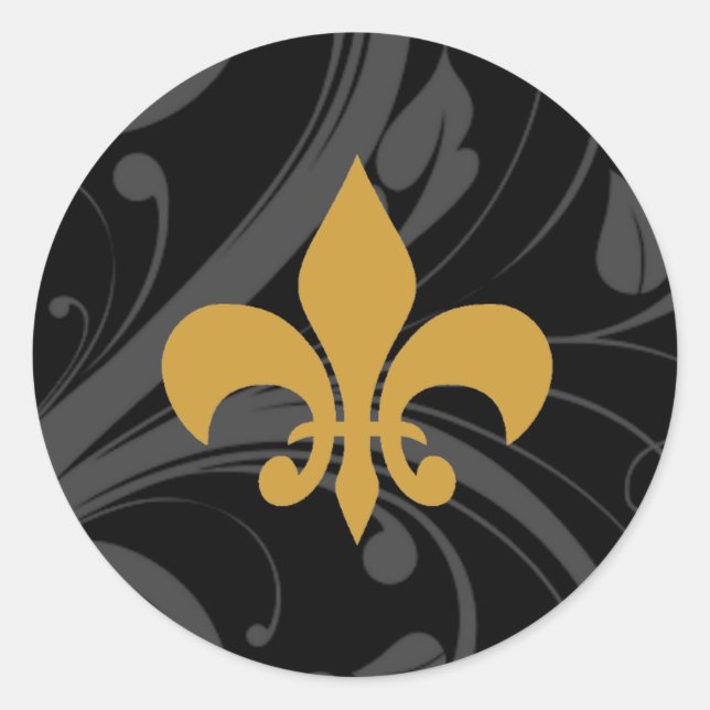 Stickers Fleur De Lis noir et or (Devant)