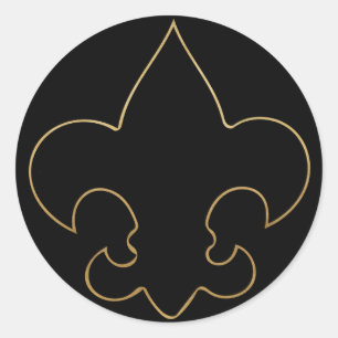 Stickers Fleur De Lis Noir & Or