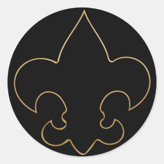 Stickers Fleur De Lis Noir & Or