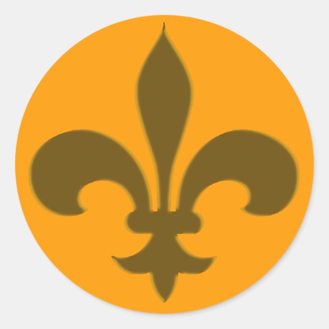 Stickers Fleur de Lis ronde OR SOMBRE (Devant)
