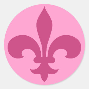 Stickers Fleur de Lis ronde ROSE