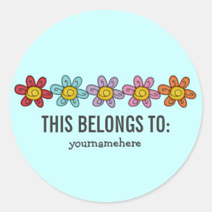 Stickers Fleur Doodle mignon {CELA APPARTIENT À}