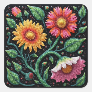 Stickers Fleur sauvage pour bateaux Metis Beadwork