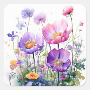 Stickers Fleurs colorées
