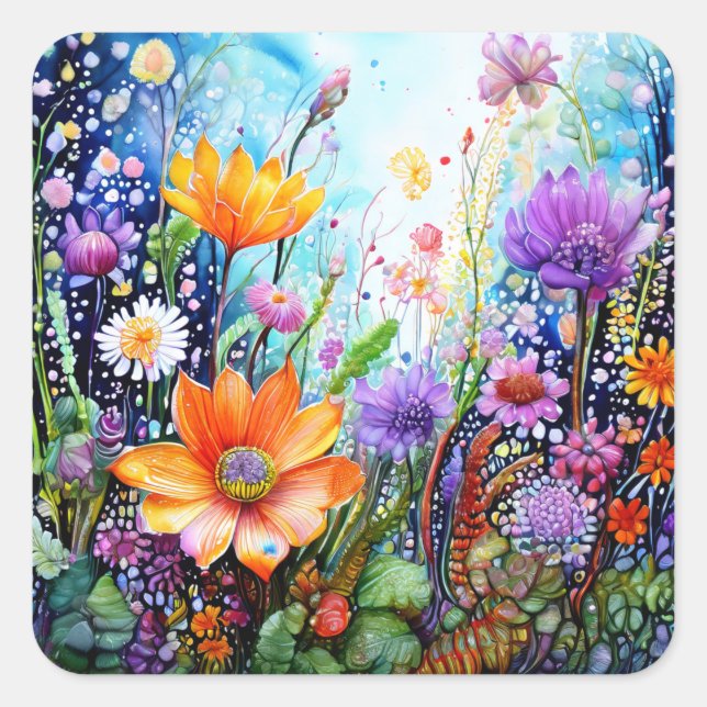 Stickers Fleurs colorées (Devant)
