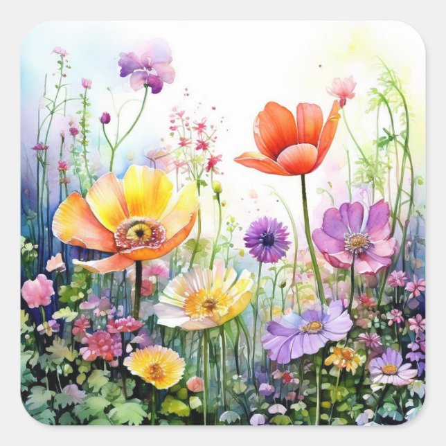Stickers Fleurs colorées (Devant)