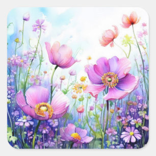 Stickers Fleurs colorées