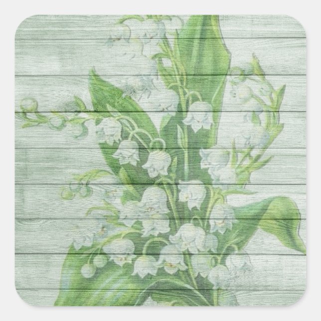 stickers fleurs de bois vert (Devant)