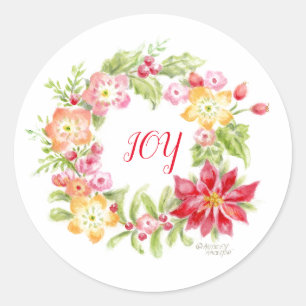 Stickers fleurs de couronne de Noël
