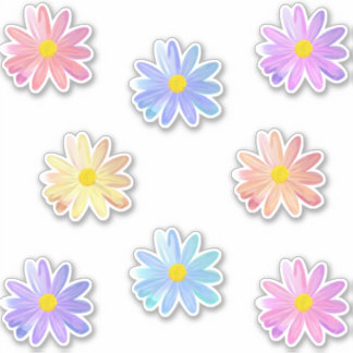 Stickers Fleurs Faisées Couleur Mignonne