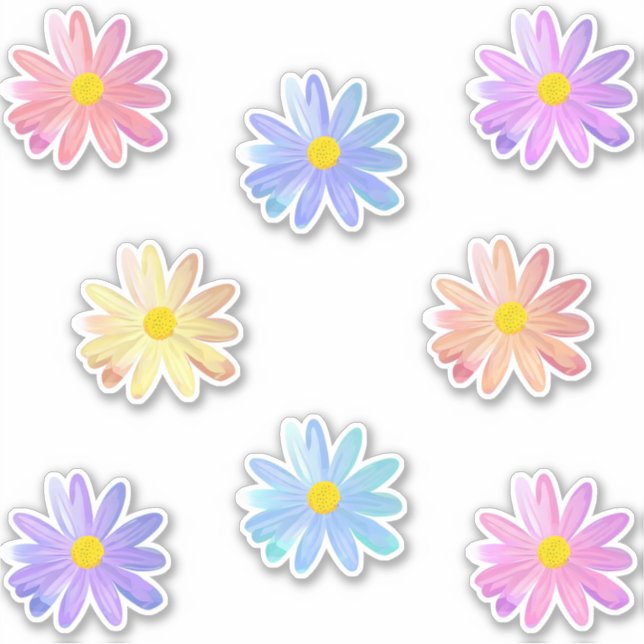Stickers Fleurs Faisées Couleur Mignonne (Devant)