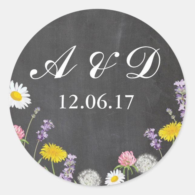 Stickers Fleurs sauvages rustiques Chalk Lights Ét (Devant)