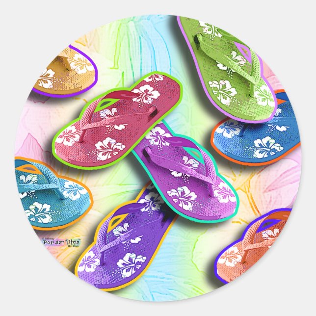Stickers - FLIP FLOPS Pop Art (Vorderseite)