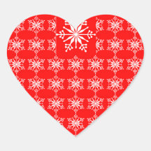 Stickers Flocon de Noël en rouge et blanc.