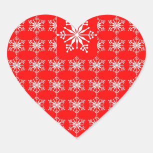 Stickers Flocon de Noël en rouge et blanc.