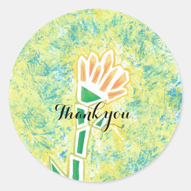 Stickers Floral Abstrait Merci (Devant)