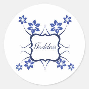 Stickers Floral Déesse, Bleu Vibrant