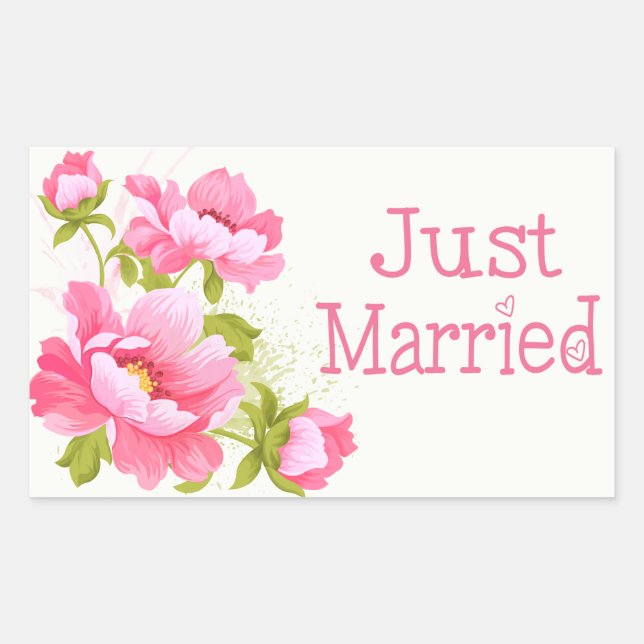 Stickers Floral Juste Marié Pink Peonies (Devant)