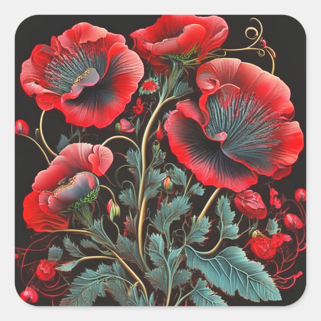Stickers Floral Rouge (Devant)
