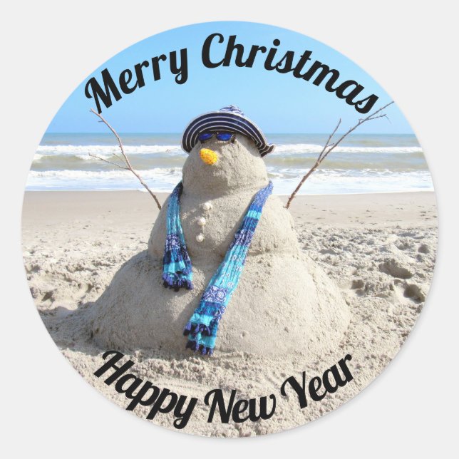 Stickers Floride Snowman - Sculpture de sable - Pl (Devant)