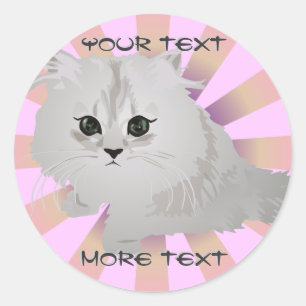 Stickers Fluffy Kitten