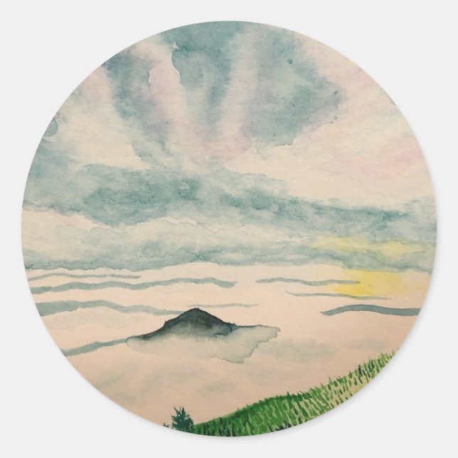 Stickers Foggy Hillside (Devant)