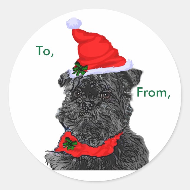 Stickers Forfait de Noël Affenpinscher (Devant)