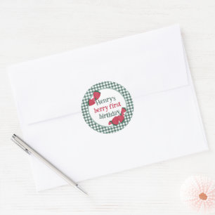 Stickers Fraise Anniversaire ou Favoriser les Étiq
