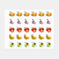 Stickers Fruit mignon Dessins amusants pour Étique