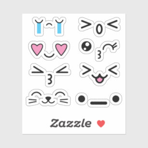 Stickers Funny Cute Kawaii Anime Face