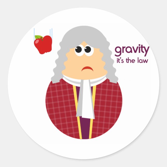 Stickers Funny Isaac Newton (Devant)