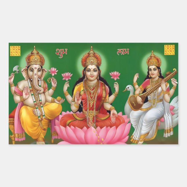 Stickers Ganesha, Lakshmi & Saraswati (Devant)