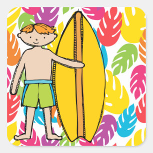 Stickers Garçon Red Haired Surfer