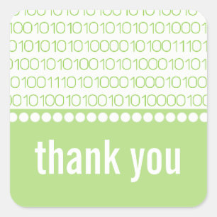 Stickers geek Chic Code Binaire Merci, Vert
