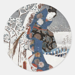 Stickers Geisha de neige