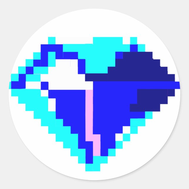 Stickers Gem Pixel Bleu (Devant)