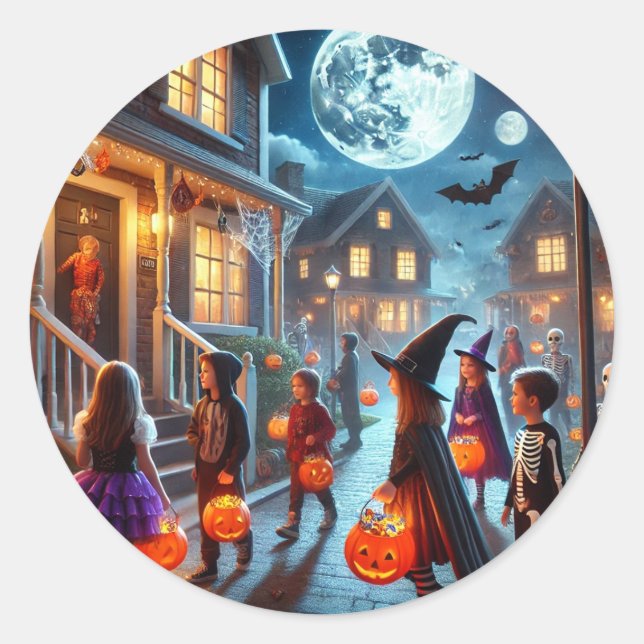 Stickers gestalten Halloween-Trick oder -Behandlun (Vorderseite)
