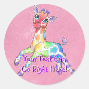 Stickers Giraffe Arc-en-ciel