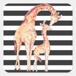 Stickers Giraffe Maman et Baby Giraffe Stripes
