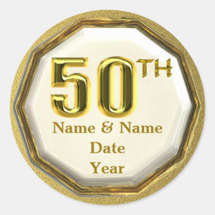 Stickers Gold 50e Anniversaire Ou Anniversaire Per