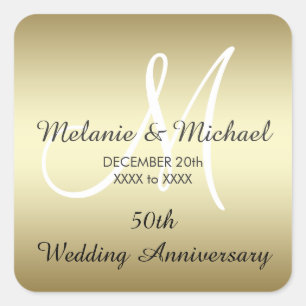 Stickers Gold 50th Mariage Anniversaire