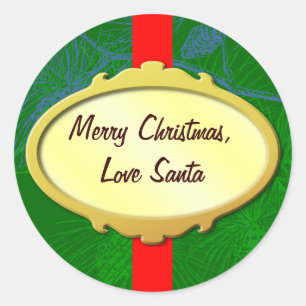 Stickers Gold Étiquette Red Ribbon Custom Holiday